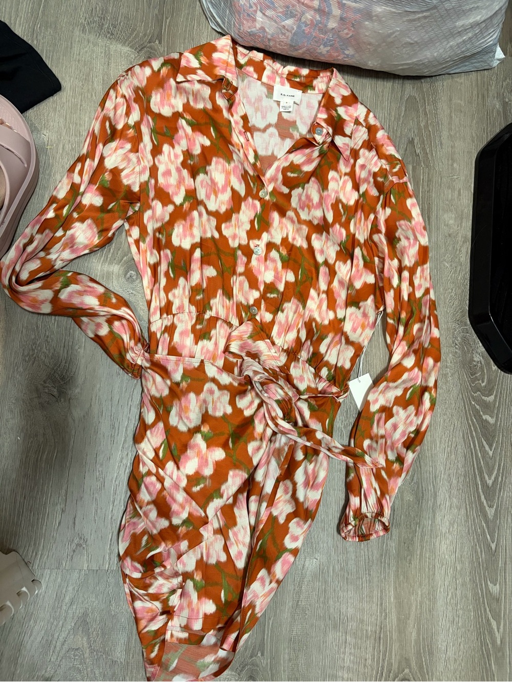 NWT RG Kane Silk Wrap Dress